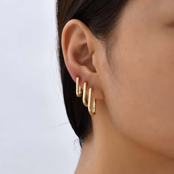 Hoop Earrings Set Hypoallergenic Copper Multiple Sizes Gift for Women - Picture 4 of 6